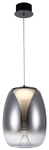 Lampa wisząca z kloszem szklanym czarny chrom/dymione szkło Azzardo AZ5826 Pamela 27 LED 15W 3000K