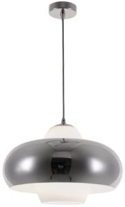 Chromowana okrągła dekoracyjna lampa wisząca Azzardo AZ3166 Valten E27 43cm