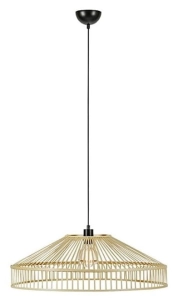 Lampa wisząca z bambusowym abażurem na czarnej lince MarkSlojd 108783 Tapa E27 70cm