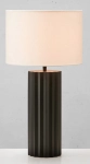 Skandynawska lampa stołowa czarna podstawa z białym bawełnianym abażurem MarkSlojd 108670 Hashira E27 60cm
