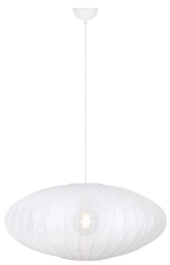 Biała lampa wisząca z owalnym nylonowym kloszem MarkSlojd 108790 Florence E27 75cm