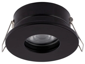 Czarna lampa podtynkowa okrągła Nowodvorski 8376 Golf GU10 IP54/20 8,3cm x 10,5cm