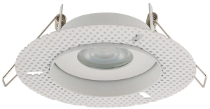 Biała okrągła lampa podtynkowa bez ramki Nowodvorski 8371 Echo GU10 IP54/20 12,5cm x 11,5cm