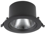 Czarna okrągła lampa podtynkowa regulowana Nowodvorski 10558 Egina LED 15W 4000K 14cm x 7,5cm