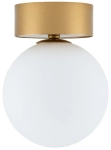 Lampa sufitowa biała szklana kula na złotej rozecie Nowodvorski 10623 Kier S G9 12cm x 15,5cm