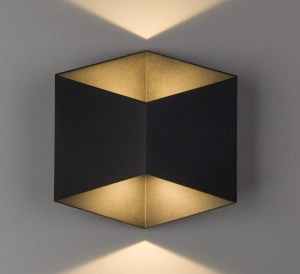 Czarna zewnętrzna lampa ścienna kinkiet elewacyjny Nowodvorski 8142 Triangles LED 2x5W 3000K IP54