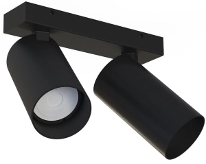 Czarna lampa sufitowa punktowa z dwoma regulowanymi reflektorami Nowodvorski 7841 Mono 2xGU10