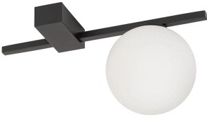 Lampa ścienna czarny stelaż i biała szklana kula Nowodvorski 10299 Pik I G9