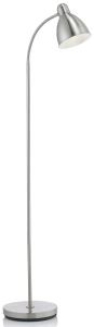 Stalowa lampa podłogowa z metalowym kloszem na giętkim ramieniu MarkSlojd 104842 Nitta E27 145cm