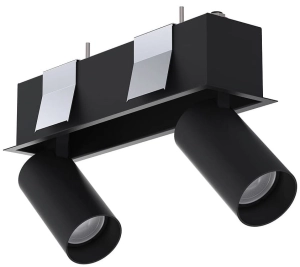 Czarna lampa podtynkowa z dwoma reflektorami Nowodvorski 10460 Mono Deep 2xGU10