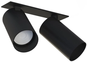 Czarna lampa wpuszczana w sufit z dwoma regulowanymi reflektorami Nowodvorski 7834 Mono Surface II 2xGU10