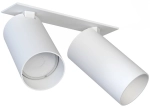 Biała lampa podtynkowa z dwoma wystającymi regulowanymi reflektorami punktowymi Nowodvorski 7828 Mono Surface II 2xGU10