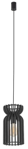 Smukła czarna lampa wisząca z sklejki Nowodvorski 10574 Kymi Black B GU10 16cm x 160cm