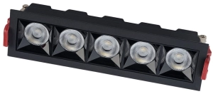 Czarna prostokątna lampa podtynkowa Nowodvorski 10065 Midi LED 20W 4000K 20,7cm
