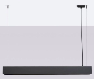 Czarna lampa wisząca listwa 100cm na świetlówką nad stół lub biurko Sollux Lighting SL.1395 Spark G13