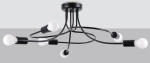 Czarna lampa sufitowa z zaokrąglonymi metalowymi ramionami Sollux Lighting SL.1456 Levar 6xE27 69cm