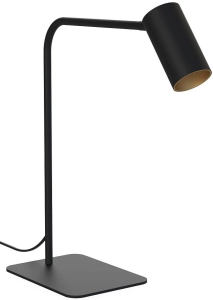 Czarna lampa stołowa z reflektorem z złotym środkiem i włącznikiem Nowodvorski 7716 Mono GU10 40cm