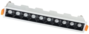Biało czarna prostokątna lampa podtynkowa Nowodvorski 10046 Mini LED 20W 4000K 28cm