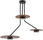 Lampa sufitowa do sypialni czarne ramiona i brązowe tarcze Nowodvorski 7644 Disk III 3xGX53 60cm x 72cm