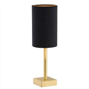 Mosiężna lampa stołowa z welurowym czarnym abażurem Argon 8031 Abruzzo E14 37cm