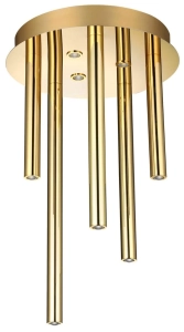 Lampa sufitowa plafon wielopunktowy złoty Azzardo AZ5751 Ilios 5 Top 3-step Dimm LED 32W 3000K