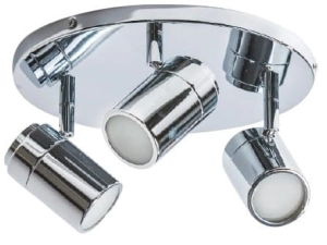 Okrągła chromowana lampa sufitowa z reflektorami do łazienki Azzardo AZ2556 Noemie 3xGU10 IP44 25cm