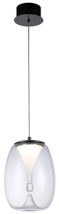 Lampa wisząca z kloszem szklanym czarna/przezroczysta Azzardo AZ5823 Pamela 20 LED 8W 3000K