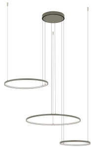 Oliwkowa lampa wisząca trzy ledowe okręgi 30cm 45cm 60cm Nowodvorski 11398 Circolo LED 45W 3000K CRI90