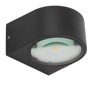 Czarny zaokrląglony mały ledowy kinkiet elewacyjny Nowodvorski 11368 Nel LED 5W 3000K 120stopni IP54