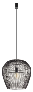 Bambusowa czarna lampa wisząca do sypialni Nowodvorski 11166 Haiti E27 43cm