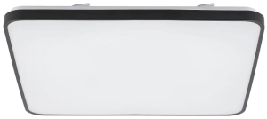 Czarny kwadratowy płaski plafon łazienkowy Nowodvorski 10987 Agnes Square LED 64W 3000K IP44 63,5cm