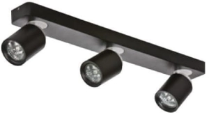 Czarna lampa sufitowa listwa z trzema punktowymi reflektorami Azzardo AZ0680 Tomi 3xGU10