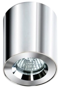 Chromowana wodoszczelna lampa sufitowa tuba spot Azzardo AZ1360 Aro GU10 IP54 10cm x 8cm