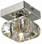 Chromowana lampa sufitowa z dekoracyjnym szklanym kloszem Azzardo AZ0489 Rubic G9