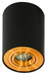 Czarna tuba z złotym spodem spot Azzardo AZ2955 Bross GU10 12,5cm x 9,6cm