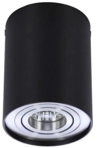 Czarna tuba z aluminiowym spodem spot Azzardo AZ0779 Bross GU10 12,5cm x 9,6cm