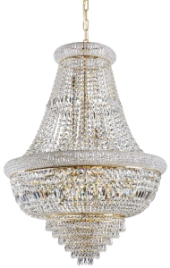 Żyrandol wiszący z kryształkami mosiądz Ideal Lux 243528 Dubai sp24 24xE14 80cm
