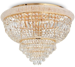 Żyrandol sufitowy lampa z kryształkami mosiądz Ideal Lux 243498 Dubai pl24 24xE14 78cm