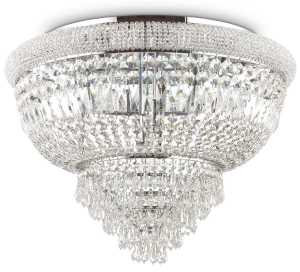 Żyrandol sufitowy lampa z kryształkami chrom Ideal Lux 243566 Dubai pl24 24xE14 78cm