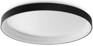 Czarna okrągła lampa sufitowa duży plafon Ideal Lux 317915 Ziggy pl d100 LED 90W 3000K 100cm