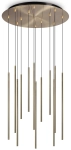 Żyrandol lampa wisząca z okrągłą podstawą i smukłymi rurkami mosiądz satynowany Ideal Lux 263663 Filo sp12 LED 25W 3000K 60cm