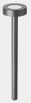Szary słupek oświetleniowy ogrodowy Leds C4 55-E091-Z5-EH Orbit LED 11,5W 2700/3200/4000K IP66 90cm