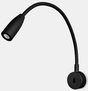 Czarny giętki kinkiet do czytania z włącznikiem Leds C4 05-2830-05-05 Bed LED 3,5W 3000K 20stopni