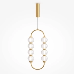 Ledowa lampa wisząca owalna z akrylowymi kulami nad stół Maytoni MOD555PL-L11G3K Amulet 16W 3000K 27,8cm