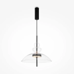 Designerska czarna lampa wisząca z szklanym kloszem Maytoni MOD185PL-L6B3K3 Bangkok LED 12W 3000K 40cm