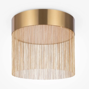 Nowoczesny okrągły złoty plafon z wiszącymi łańcuszkami Maytoni MOD190CL-L18G3K Imaginary LED 18W 3000K 35cm