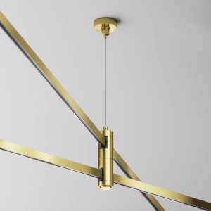 Mosiężny wiszący uchwyt podwójny do szynoprzewodów magnetycznych Flarity Maytoni TRA157SW-D1-BS H15,5-125,5cm