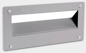 Szara prostokątna lampa wpuszczana w elewację Leds C4 05-E127-Z5-EH Micenas LED 6,2W 2700/3200/4000K IP66