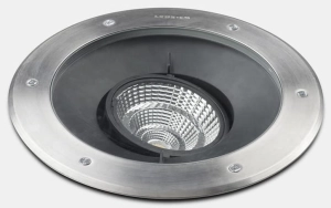 Szara okrągła lampa gruntowa najazdowa Leds C4 55-9909-CA-CL Gea LED 26,7W 3000K IP65 18stopni 22,3cm
