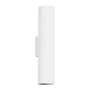 Biały karbowany kinkiet walec światło góra - dół Sollux Lighting SL.1539 Karbon GU10 30cm